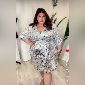 Elegant Silver Sequin Dress